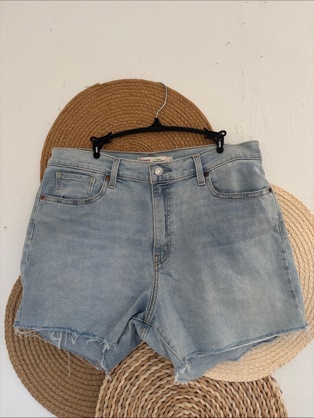 Levi's Light Blue High-Rise Denim Shorts